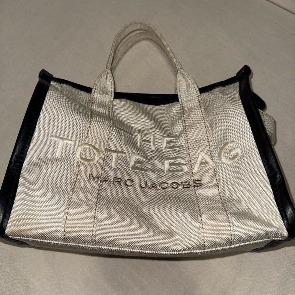 Marc Jacobs Cream and Black Tote Bag